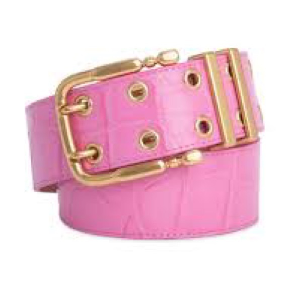 BY FAR Accessories - BY FAR - Pink 💯 leather belt with gold hardware Size MED ✨NWT✨